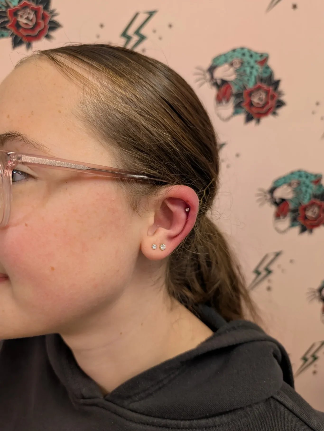 Helix/flat ear piercing