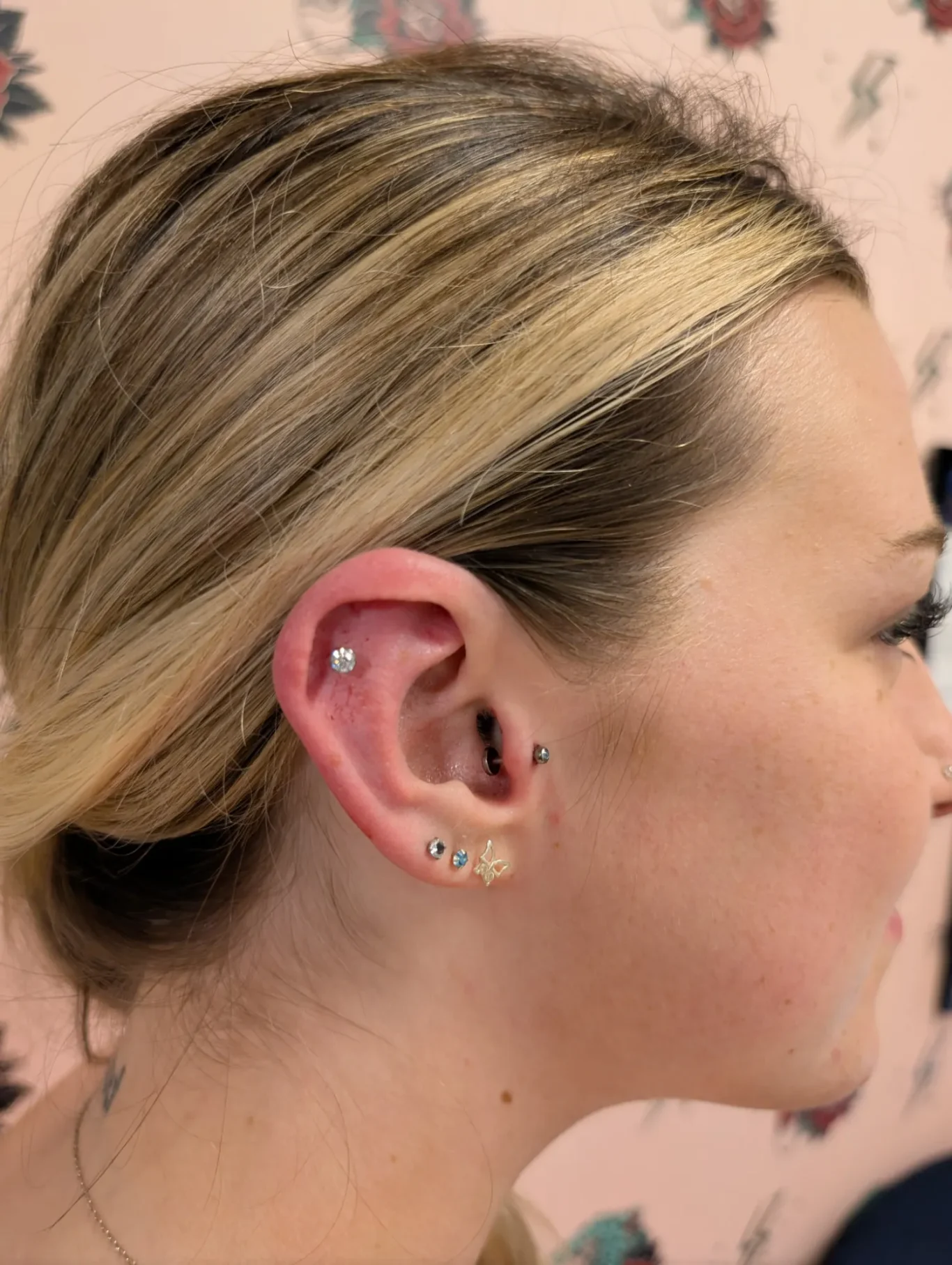Flat Ear Piercing & Tragus Piercing