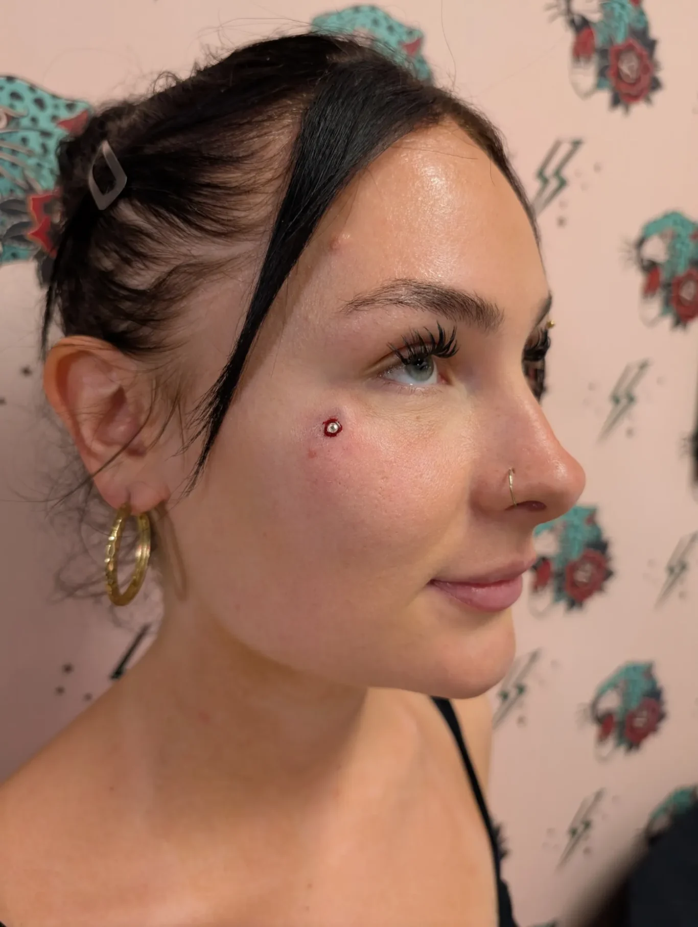 Facial Microdermal piercings