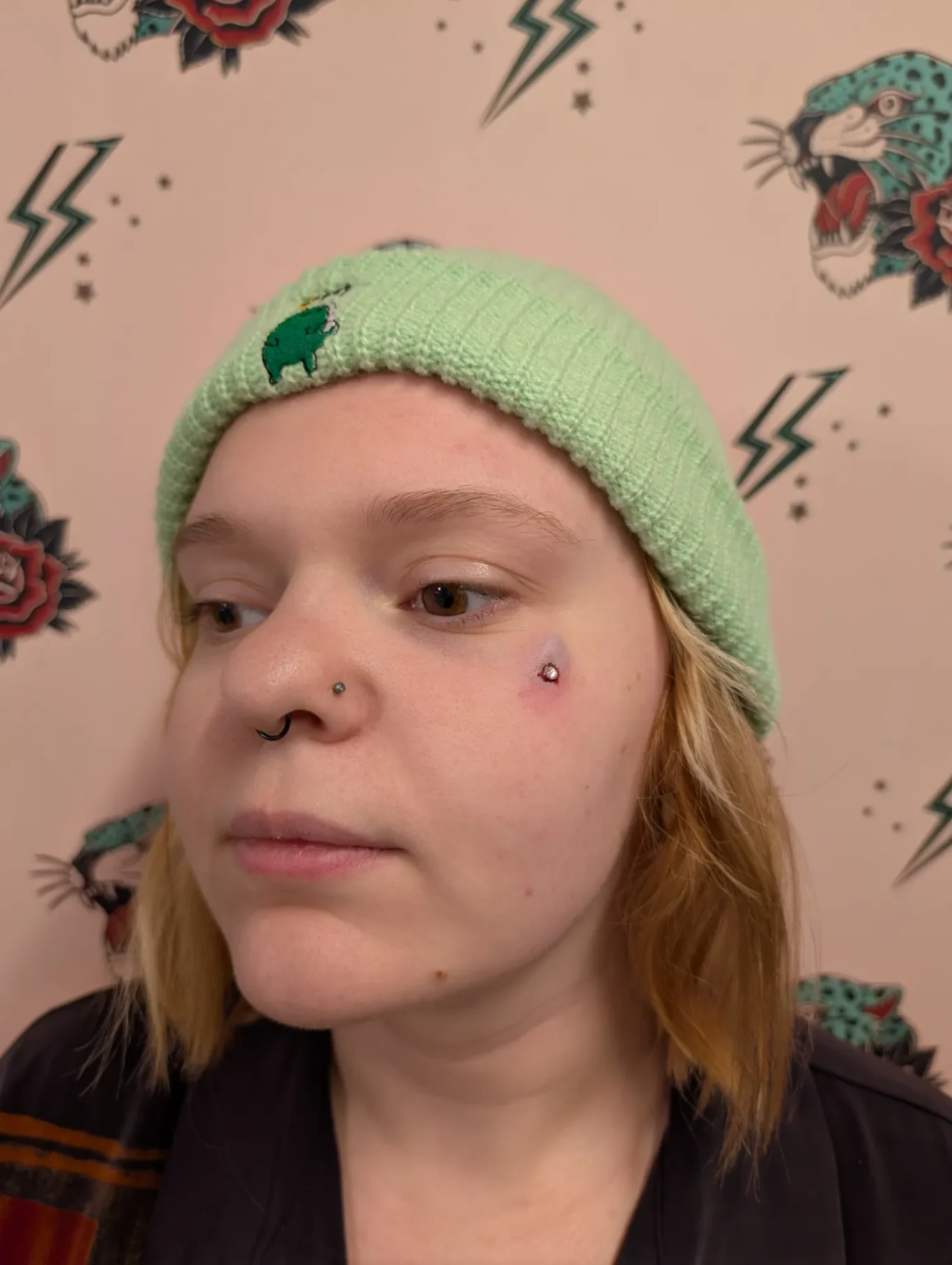 Facial Microdermal piercing