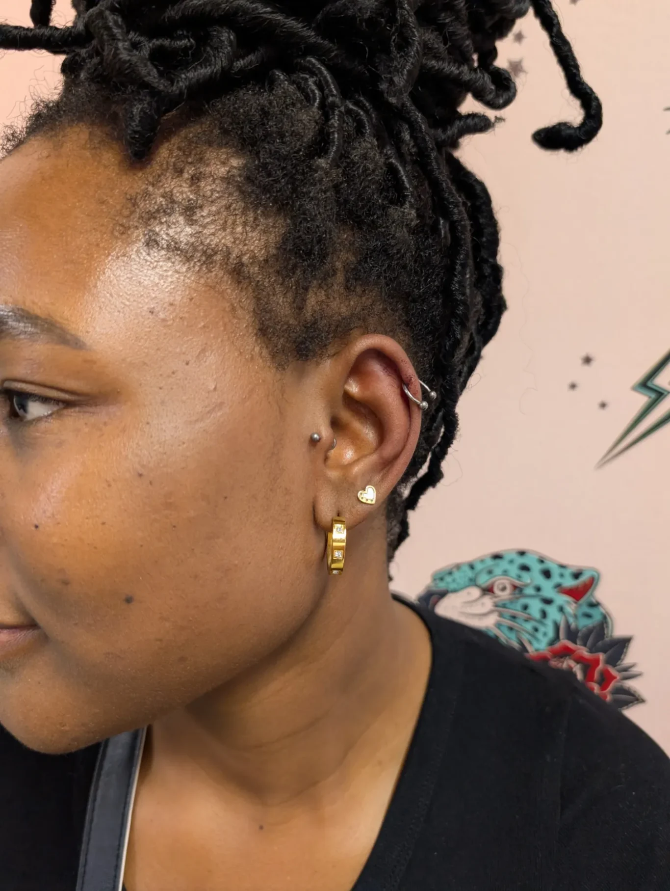 Upper Helix and Tragus Piercings