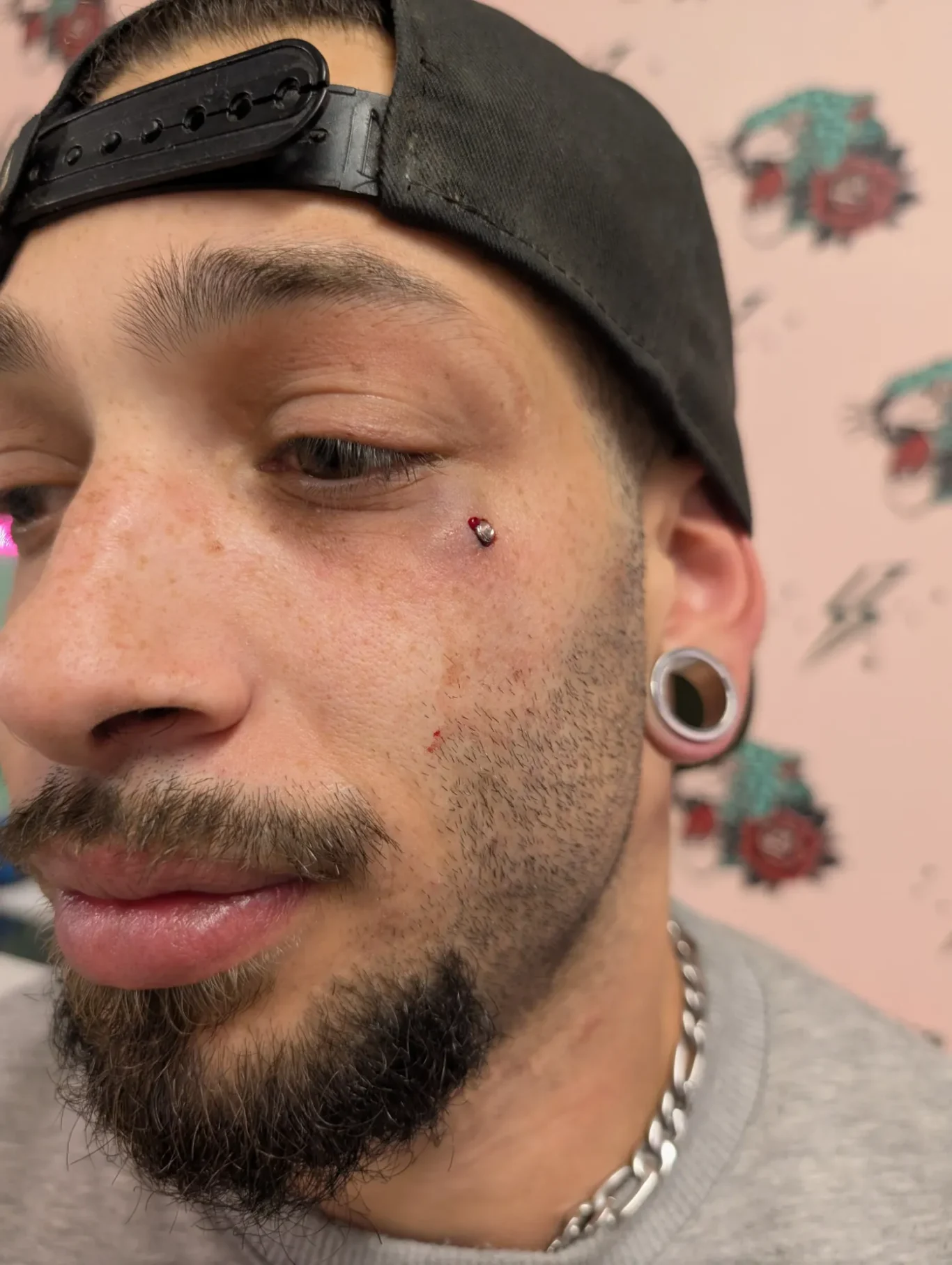 Facial Microdermal piercings