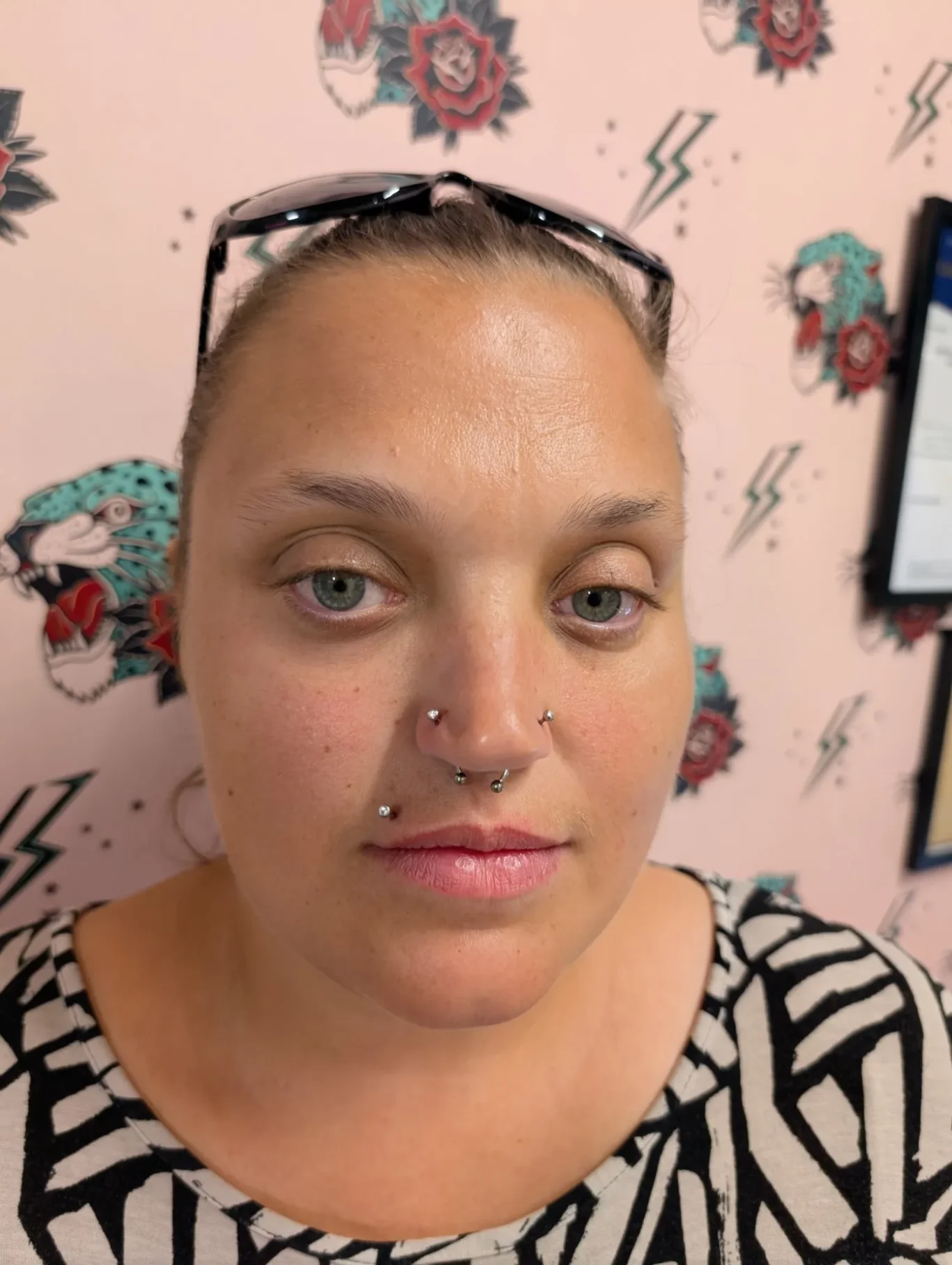 Both Nostril / Nose Piercings and Septum Piercing - Also, lip piercing