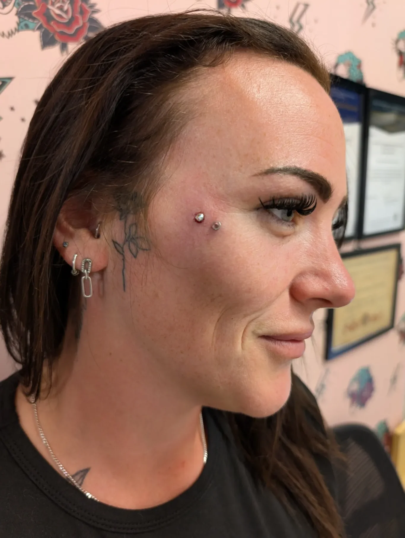 Facial Microdermal piercings